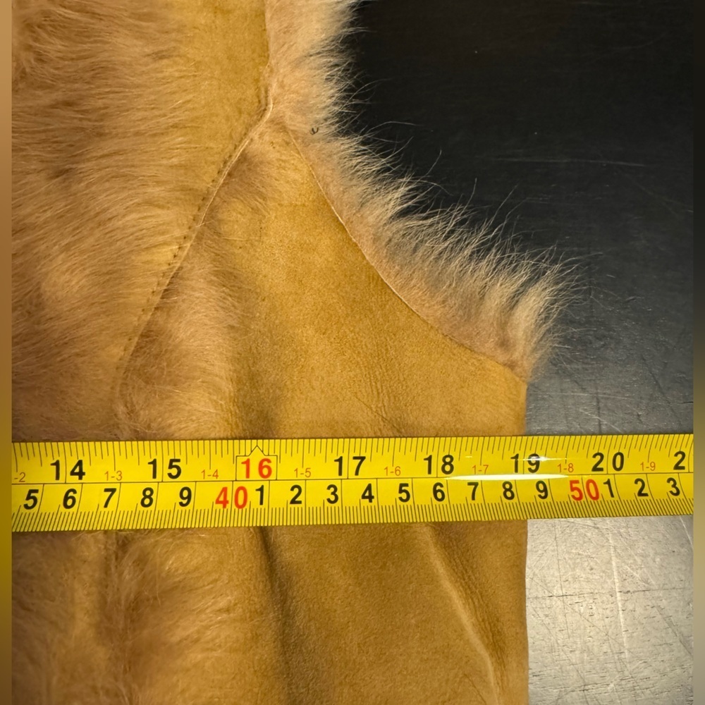 VTG Shearling Lamb Fur Belted Vest Penny Lane Luxury Warm Mob Wife Boho Indie 10 - Picture 7 of 15